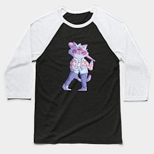 Bad Kitty Blue Baseball T-Shirt